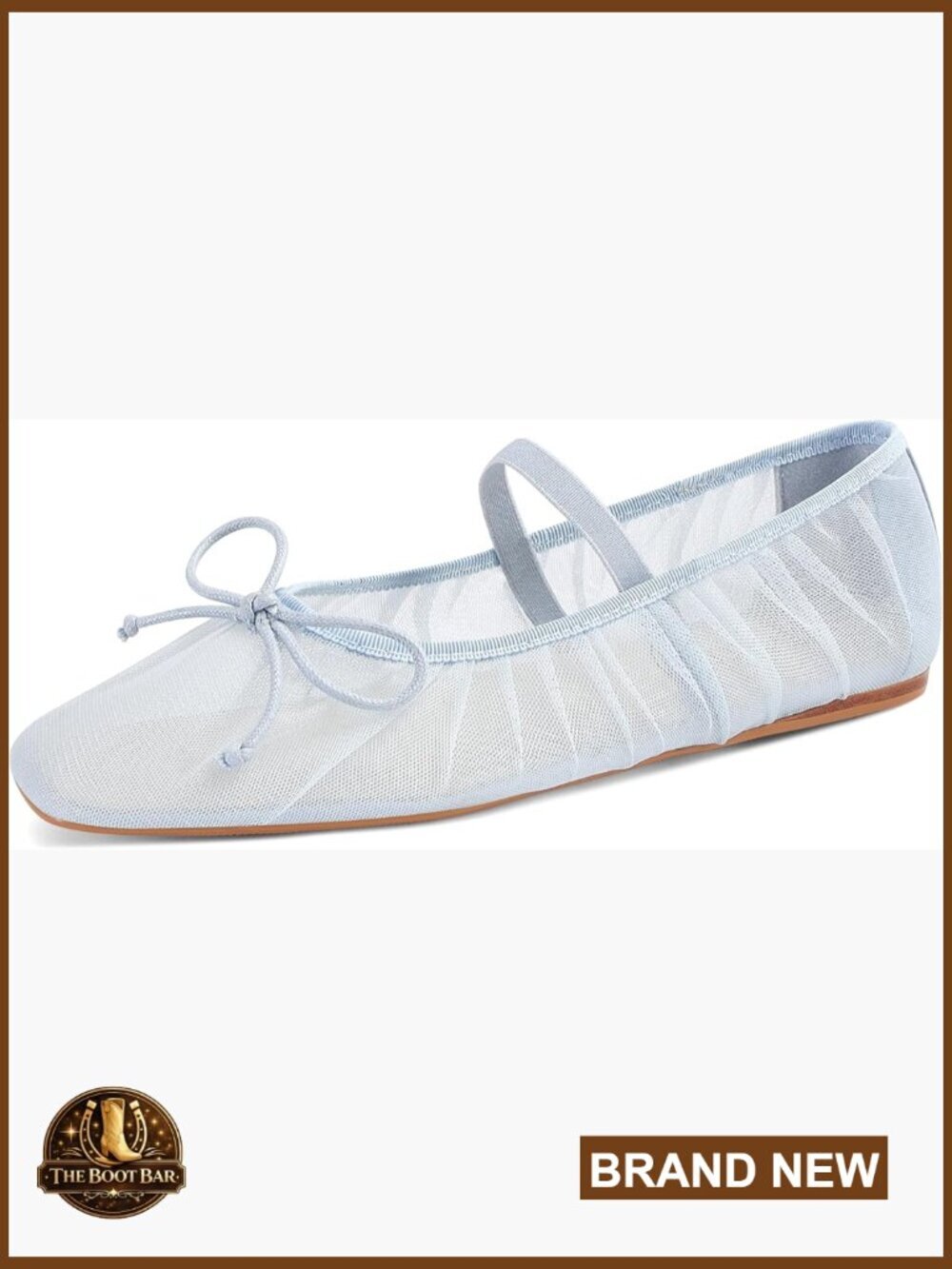 Mesh Ballet Flats Women Square Toe Bow Mary Jane Flats Tulle Comfortable Dress